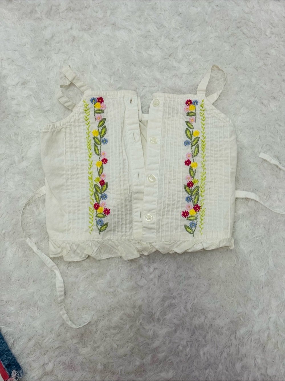 GAP White Baby Cotton Top with Gold Logo Tag